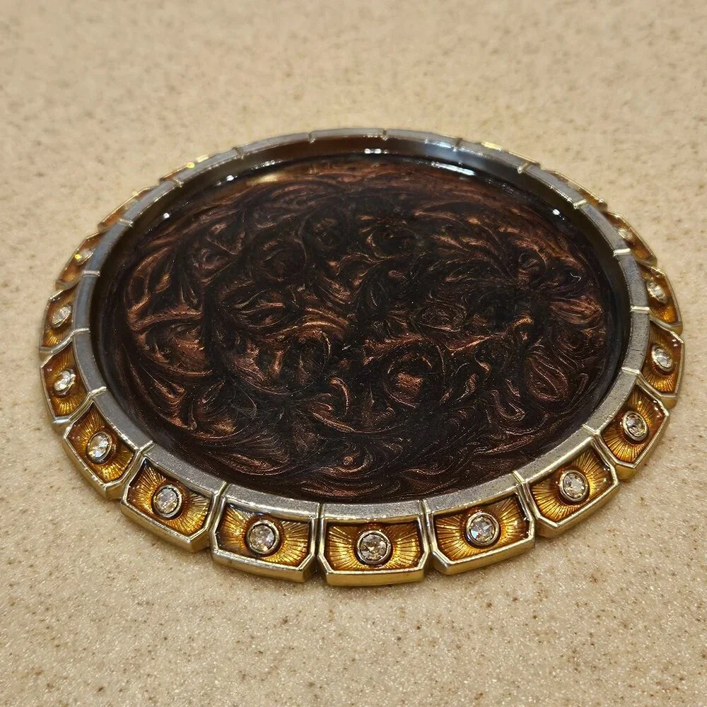 RARE ART DECO JAY STRONGWATER BENTLEY JUNGLE CRYSTAL ENAMEL BAR DRINK COASTER